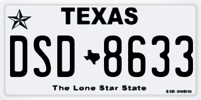 TX license plate DSD8633