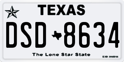 TX license plate DSD8634