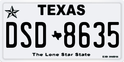 TX license plate DSD8635