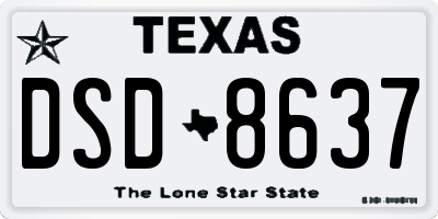 TX license plate DSD8637