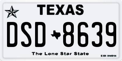 TX license plate DSD8639