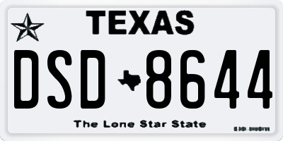 TX license plate DSD8644