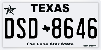 TX license plate DSD8646