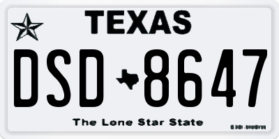 TX license plate DSD8647