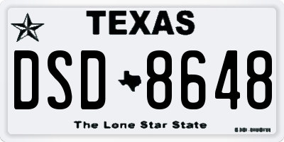 TX license plate DSD8648