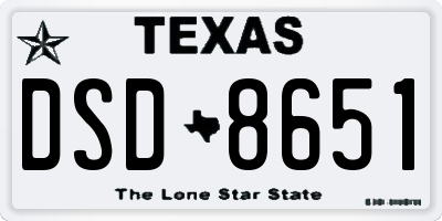 TX license plate DSD8651