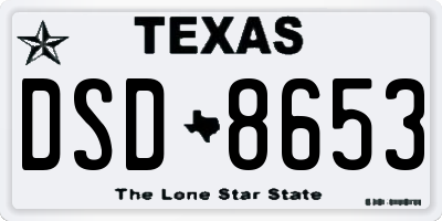 TX license plate DSD8653