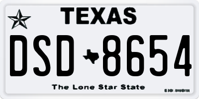 TX license plate DSD8654