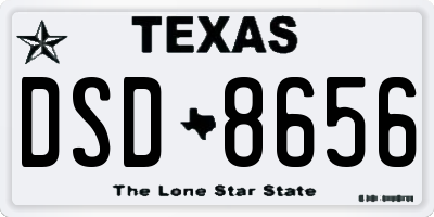 TX license plate DSD8656