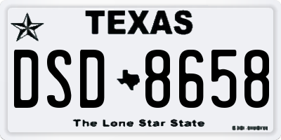 TX license plate DSD8658