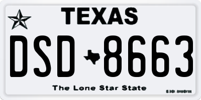 TX license plate DSD8663
