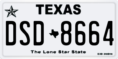 TX license plate DSD8664