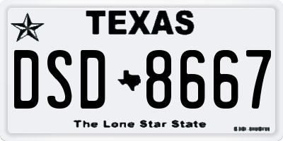 TX license plate DSD8667