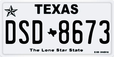 TX license plate DSD8673