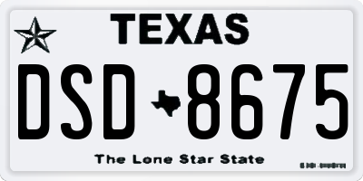TX license plate DSD8675