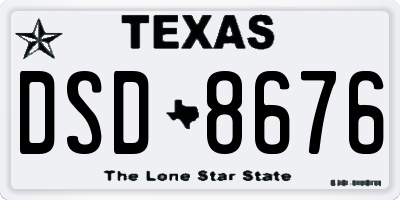 TX license plate DSD8676