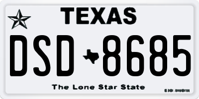 TX license plate DSD8685