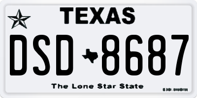 TX license plate DSD8687
