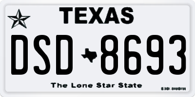 TX license plate DSD8693