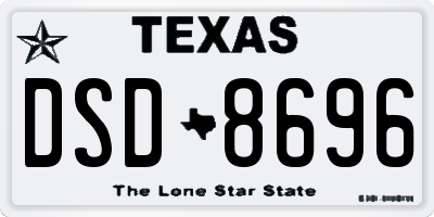 TX license plate DSD8696