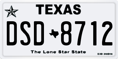 TX license plate DSD8712