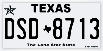 TX license plate DSD8713