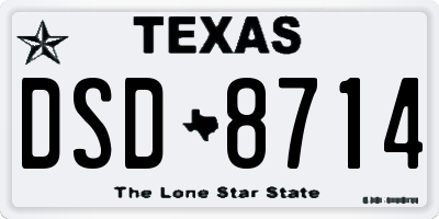 TX license plate DSD8714
