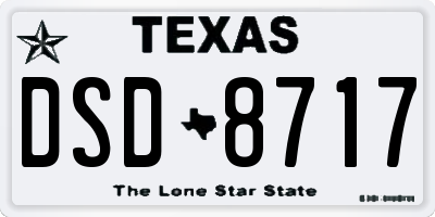 TX license plate DSD8717