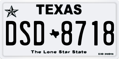 TX license plate DSD8718