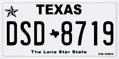 TX license plate DSD8719