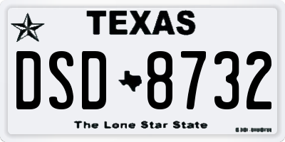 TX license plate DSD8732