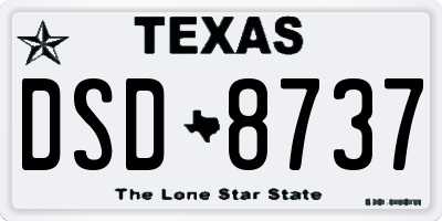 TX license plate DSD8737