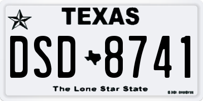 TX license plate DSD8741