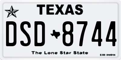 TX license plate DSD8744