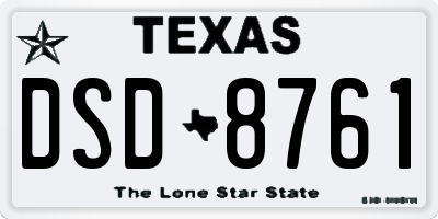 TX license plate DSD8761