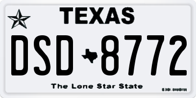 TX license plate DSD8772