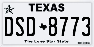 TX license plate DSD8773