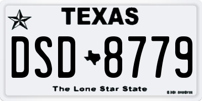 TX license plate DSD8779