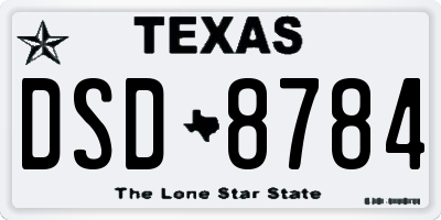 TX license plate DSD8784