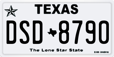 TX license plate DSD8790