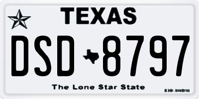 TX license plate DSD8797