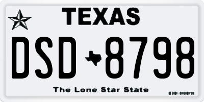 TX license plate DSD8798