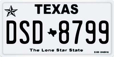 TX license plate DSD8799