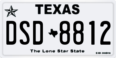 TX license plate DSD8812
