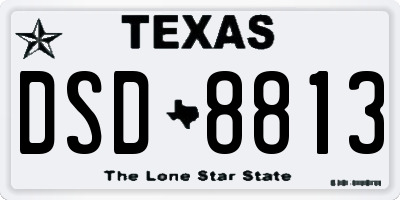 TX license plate DSD8813