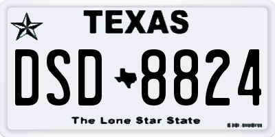 TX license plate DSD8824