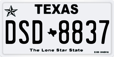 TX license plate DSD8837