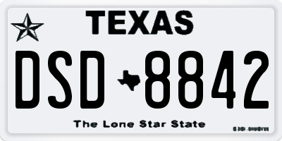 TX license plate DSD8842