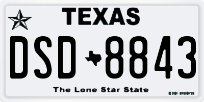TX license plate DSD8843