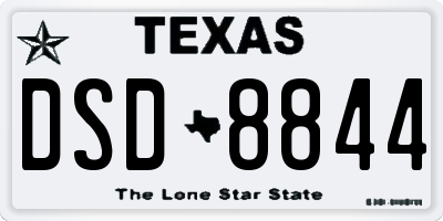 TX license plate DSD8844